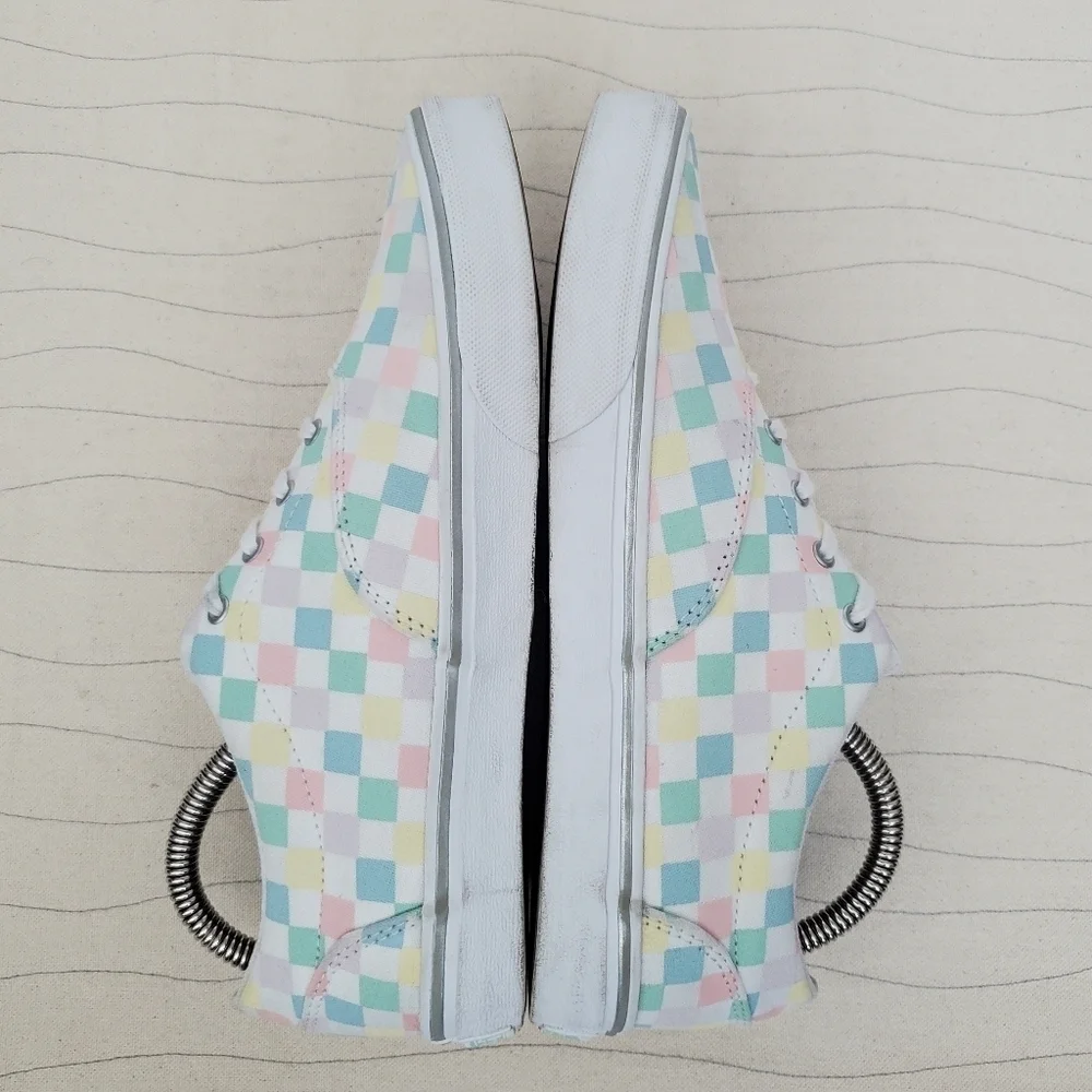 Vans Big Kids Missy Doheny Pastel Checkered Canvas Lace-Up Shoes Sneakers Sz 6